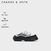 CHARLES&KEITH23冬季潮流厚底魔术贴穆勒鞋女CK1-70900491 Silver银色 35