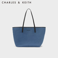 CHARLES&KEITH大容量子母托特包单肩包包女包包两面背CK2-30151310 Denim Blue深牛仔蓝色 XL