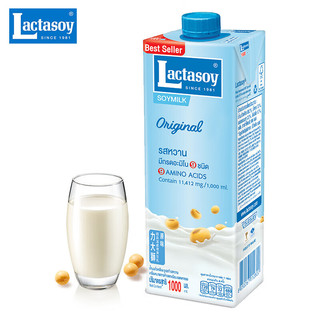 PLUS会员：Lactasoy 力大狮豆奶 泰国进口力大狮豆奶 植物奶营养早餐奶原味1L