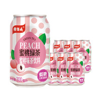 yeo's 杨协成 蜜桃绿茶 低糖果汁果味饮料300ML*6罐