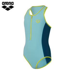 阿瑞娜（arena）季女中大儿童连体多色三角泳衣女童泳装套装 蓝色（SAX） 110(110/60)