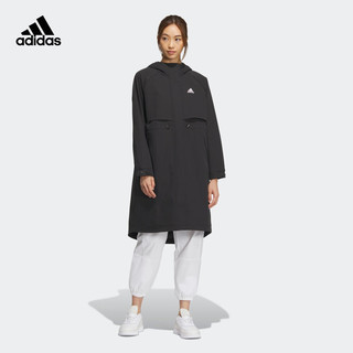 adidas阿迪达斯轻运动女装连帽夹克外套IX6796 黑色/白色 A/XS