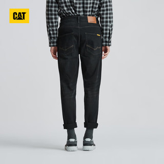 CAT卡特牛仔裤男男士户外休闲易搭收脚口牛仔长裤商场同款 黑色 29