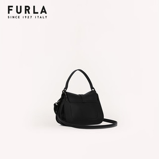 芙拉（FURLA）FURLA芙拉FLOW牛皮迷你时尚女士纯色通勤手提包 黑色