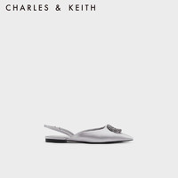CHARLES&KEITH时尚尖头后绊带凉鞋女CK1-70900470 Silver银色 37