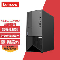 联想ThinkServer T100C小型塔式文件存储服务器台式电脑主机 奔腾G6400丨16G丨2x1T丨RAID1