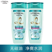 欧莱雅（L'OREAL）透明质酸润发无硅油油性发根干性发丝女士洗发露100+润发乳100