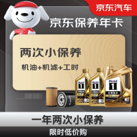 Mobil 美孚 保养年卡 金美孚小保养双次卡 美孚1号机油机滤工时 0W-20 SP 6L
