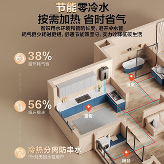 美的（Midea）燃气热水器天然气家用 双增压65% 即热式双增压零冷水 创新AI定时零冷水 华凌节能款NL5 16L适用一厨两卫