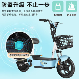 绿源（Luyuan）新国标电动自行车48V成人男女轻便电动车时尚亲子长续航电瓶车 焕彩蓝