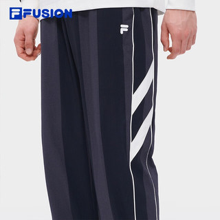 斐乐（FILA） FUSION潮牌男子梭织长裤时尚宽松撞色运动裤 正黑色-BK 170/80A/M