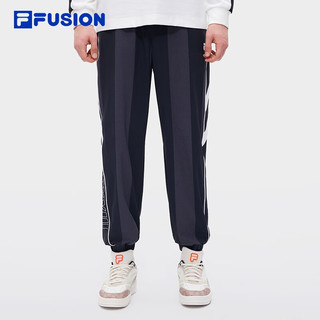 斐乐（FILA） FUSION潮牌男子梭织长裤时尚宽松撞色运动裤 正黑色-BK 170/80A/M