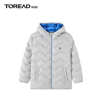 TOREAD 探路者 儿童羽绒服男女中大童装秋冬季韩版超轻短款外套服 明灰 150