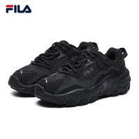 FILA 斐乐 官方女子老爹鞋 2022年新款运动跑步鞋掠夺者女鞋 黑-BK 37.5