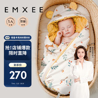 EMXEE 嫚熙 婴儿抱被加厚四季保暖初生包被新生儿产房包单 纳维亚森林90x90cm