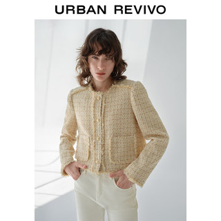 URBAN REVIVO 女士短外套 UWG130005 浅黄色 S