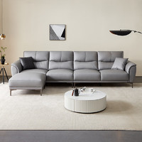 QuanU 全友 家具布艺沙发简约大户型科技布沙发客厅布艺沙发(左3+右3+脚凳)