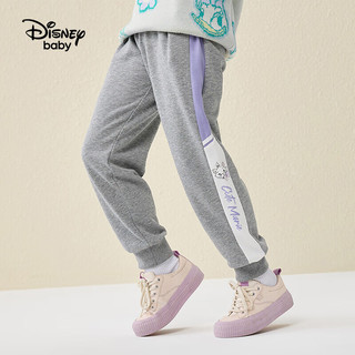 迪士尼（Disney）童装儿童女童针织长裤运动卫裤DB331ME30中麻灰150