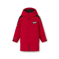 探路者（TOREAD） 儿童羽绒服男女中大童装冬季防风长款外套大衣服 活力红 120
