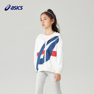 asics/亚瑟士童装秋季男女儿童运动休闲梭织便服外套 10本白 120cm