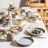 IJARL 亿嘉 西雅图 陶瓷餐具套装 33件套 米色+灰色+卡其色