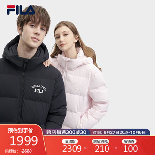 FILA 斐乐 款羽绒服2023冬长款保暖外套加厚派克服男女