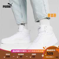 PUMA 彪马 男女同款复古休闲板鞋 CAVEN 2.0 MID 392291 白-银色-02 42.5