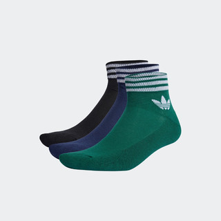 adidas 阿迪达斯 三叶草男女舒适及踝运动袜子 深靛蓝/森林绿/黑色 3942