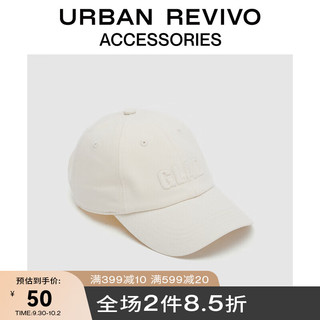 URBAN REVIVO季女士时尚休闲刺绣字母棒球帽UAWA32279 米白 F