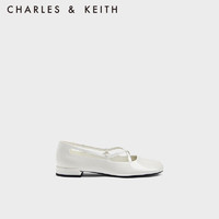 CHARLES&KEITH圆头交叉绊带芭蕾舞鞋玛丽珍鞋子女鞋CK1-70920132 Cream奶白色 39
