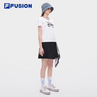 FILA FUSION斐乐潮牌女子短袖T恤简约时尚休闲针织上衣 标准白-WT 155/76A/XS