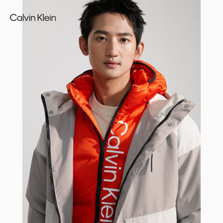 Calvin Klein  Jeans秋冬男士三合一防风防水耐磨连帽羽绒服风衣外套J322366 PQY-芦穗灰 S