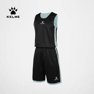 卡尔美（KELME）双面篮球服套装男比赛训练运动背心 彩蓝 110 