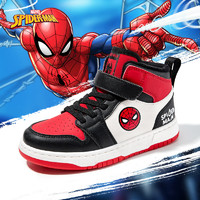 迪士尼（DISNEY）男童漫威蜘蛛侠冬季高帮板鞋加绒二棉运动鞋 DM1126S 红色 30码