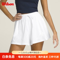 威尔胜（Wilson） 网球裙裤23夏季女子运动舒适网球服针织透气短裤 梭织短裤/白色 偏大一码 XS