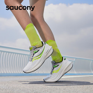 Saucony索康尼胜利21跑鞋女减震透气跑步鞋训练运动鞋白绿39