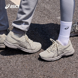 ASICS 亚瑟士 跑步鞋男鞋透气网面舒适运动鞋缓震回弹跑鞋 GEL-CONTEND 4 米色 42.5