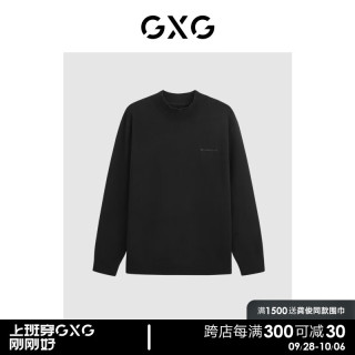 GXG 男装 商场同款双色圆领毛衣针织衫 23年冬季GEX12029714 黑色 165/S