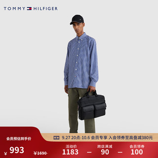 TOMMY HILFIGER 秋冬男装商务休闲多口袋可拆卸背带手提电脑包AM0AM10296 黑色BDS OS