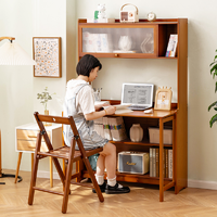 MUMAR/木马人 折叠书桌一体电脑桌子办公桌学生家用小型台式工作台写字卧室实木
