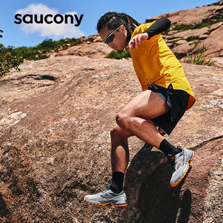 saucony 索康尼 远足16越野跑鞋男缓震耐磨户外徒步跑山鞋灰桔41