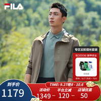 斐乐（FILA） 男子针织连帽外套2023时尚简约商务休闲男装 灰褐色-GY 170/92A/M