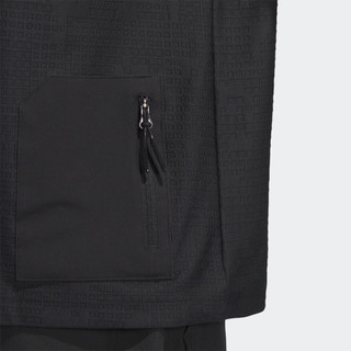 adidas阿迪达斯男装夏季高尔夫运动半高领短袖POLO衫 黑色 A/S