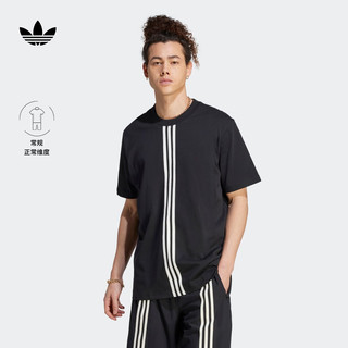 adidas阿迪达斯三叶草苏翊鸣同款男装秋运动上衣圆领短袖T恤 黑色 A/XS