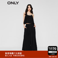 ONLY季时尚百搭吊带阔腿套装休闲裤女|123344001 H1Z 黑色BLACK 160/64A/SR