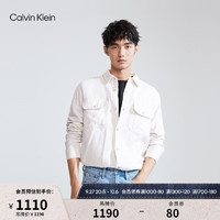 Calvin Klein  Jeans男士简约棉质贴袋纽扣翻领单夹克外套40QM109 FPU-云母白 S