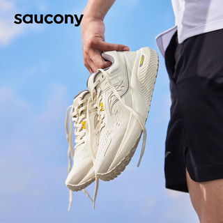 Saucony索康尼SURGE 2澎湃防泼水跑步鞋男女同款减震透气跑鞋黑色运动鞋 卡基1 36