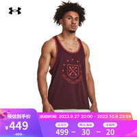 安德玛（UNDERARMOUR）秋冬Project Rock强森男子训练运动背心1380109 栗色600 XS