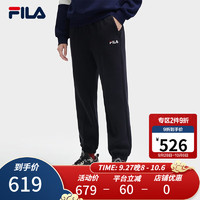 FILA 斐乐女士针织长裤时尚简约休闲收口运动裤 传奇蓝-NV 165/66A/M