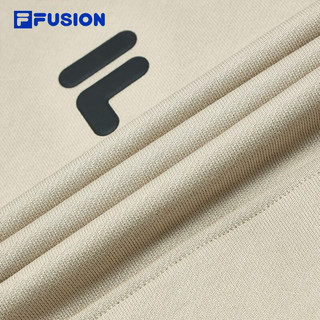 FILA FUSION斐乐潮牌男子针织连帽上衣时尚纯棉卫衣 麂皮-BG 180/100A/XL